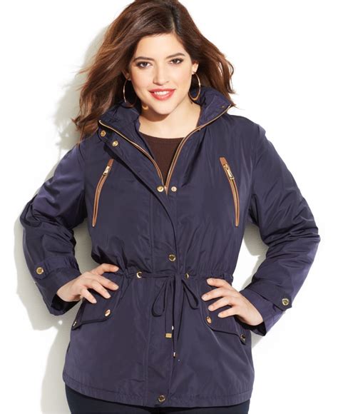 plus size michael kors coat|michael kors anorak raincoat.